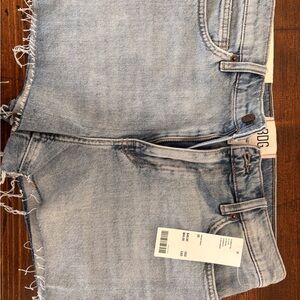 BDG Light Blue Frayed Hem Denim Shorts